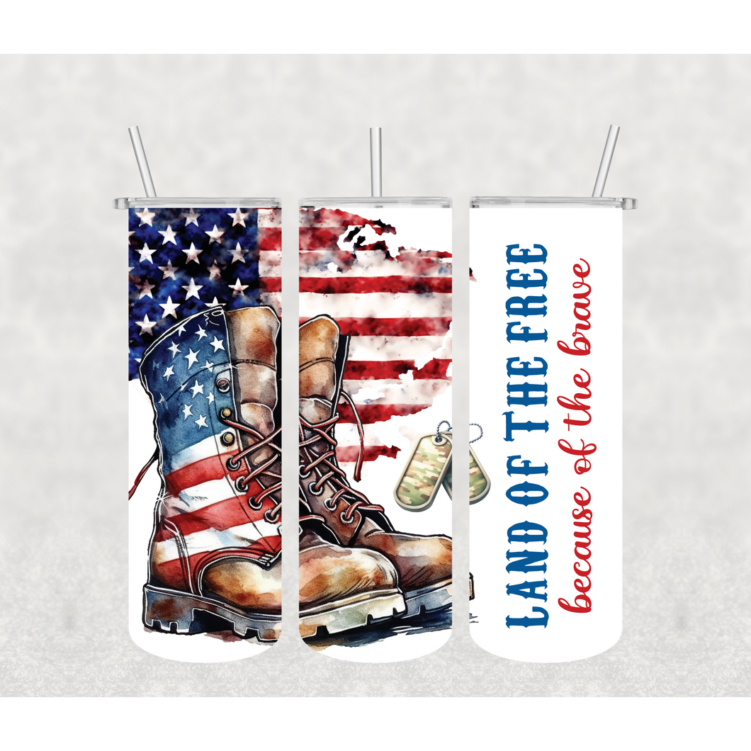 Land of the Free - Boots Flag Tumbler