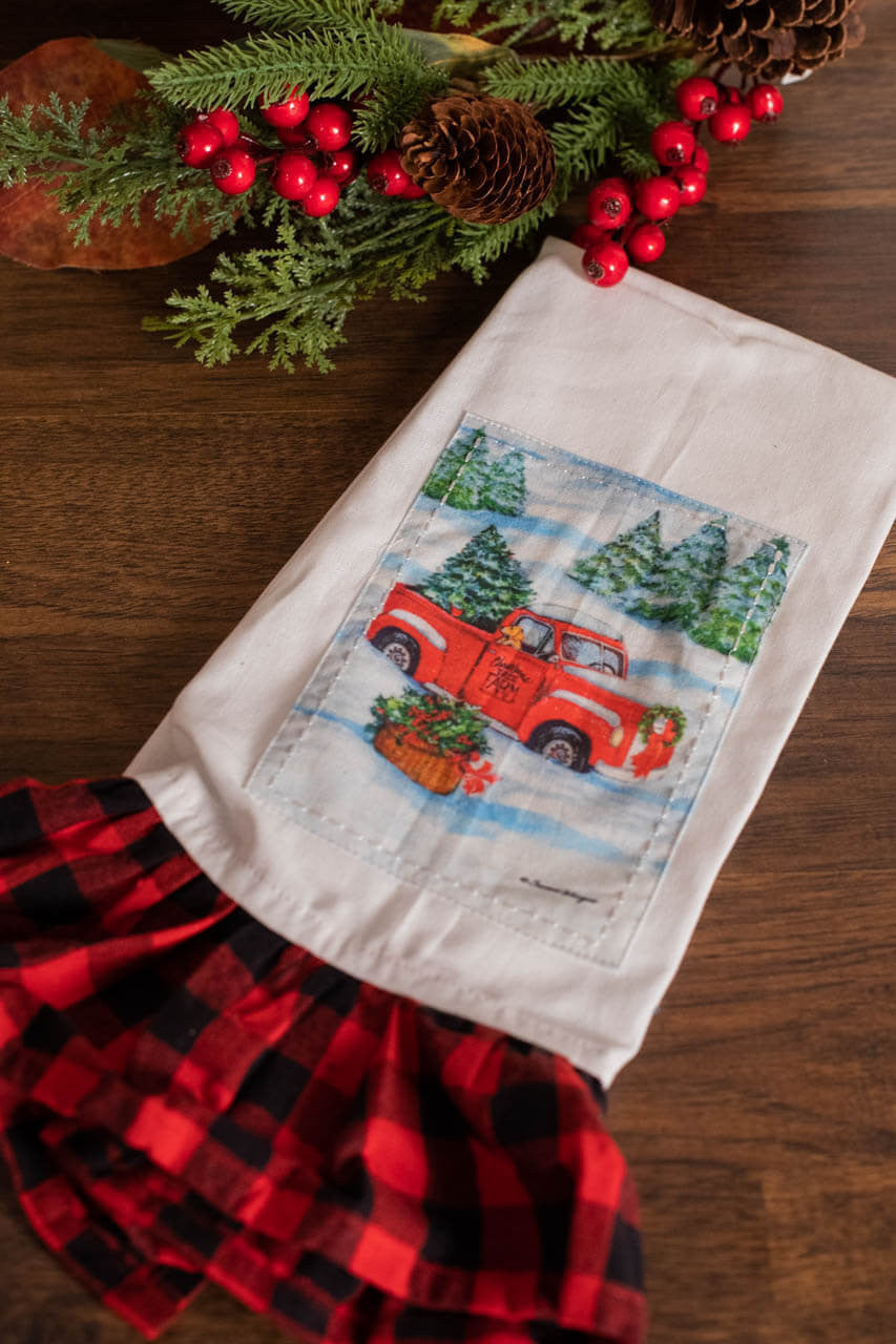 Christmas Truck Tea Towel