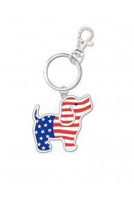 USA Flag Pup Keychain