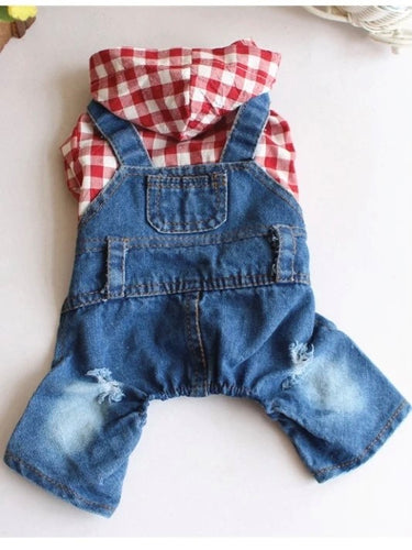Red Plaid Dog Overalls - Shop Sassy Dogs