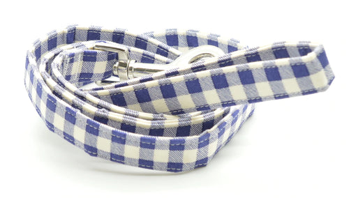 Blue Gingham Leash - Sassy Dogs Boutique 