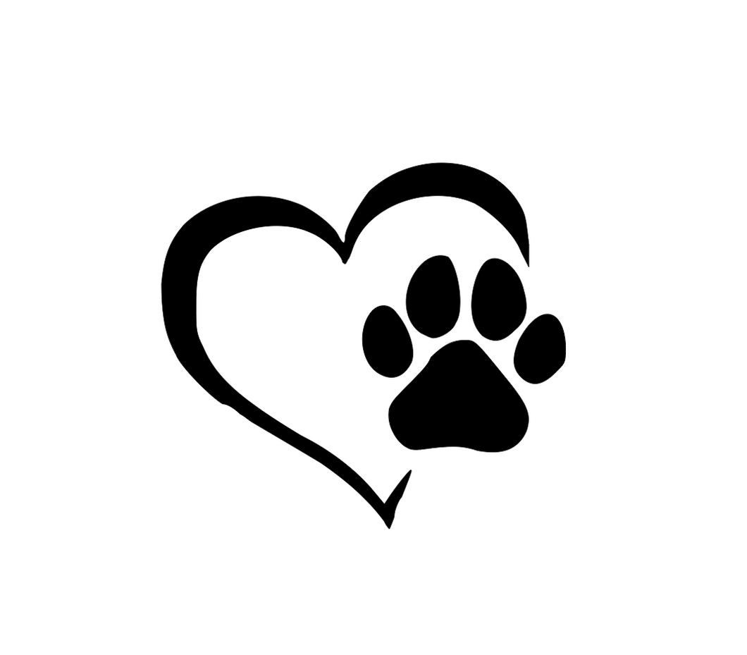 Heart Paw Print Car Decal - Sassy Dogs Boutique 
