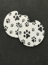 Load image into Gallery viewer, Neoprene Paw Print Car Coaster Set (2) - Sassy Dogs Boutique 
