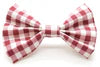 Maroon Gingham Bow - Sassy Dogs Boutique 