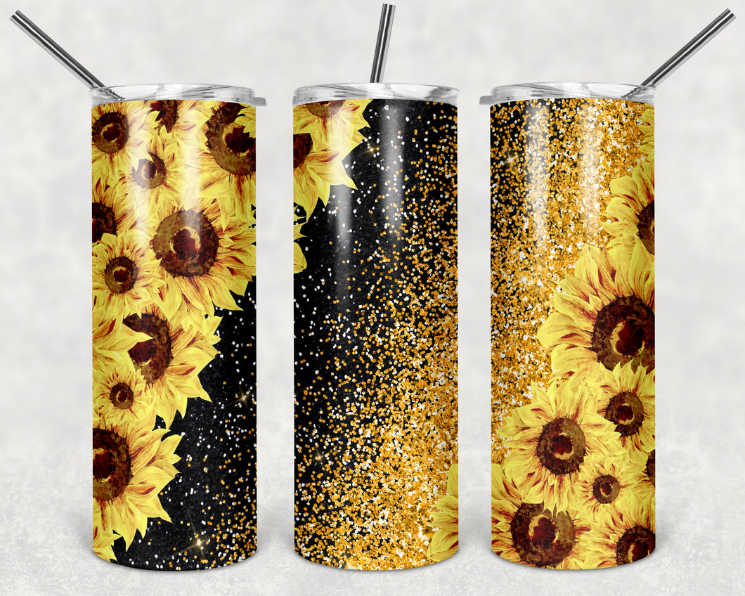Sunflower Glitter Tumbler