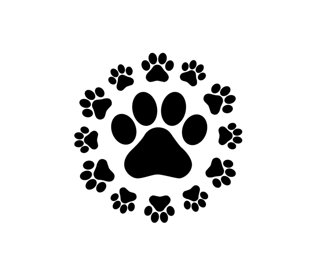 Circle Paw Print Car Decal - Sassy Dogs Boutique 