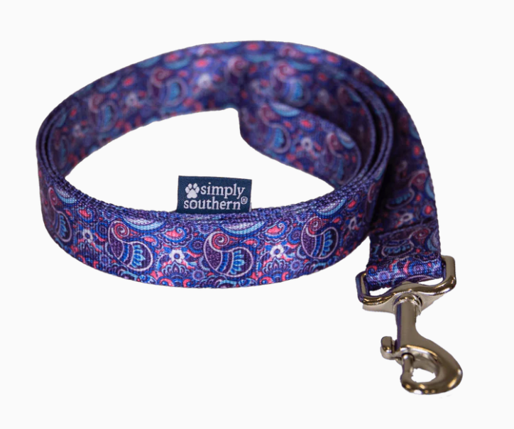 Purple Paisley Simply Southern Leash - Sassy Dogs Boutique 