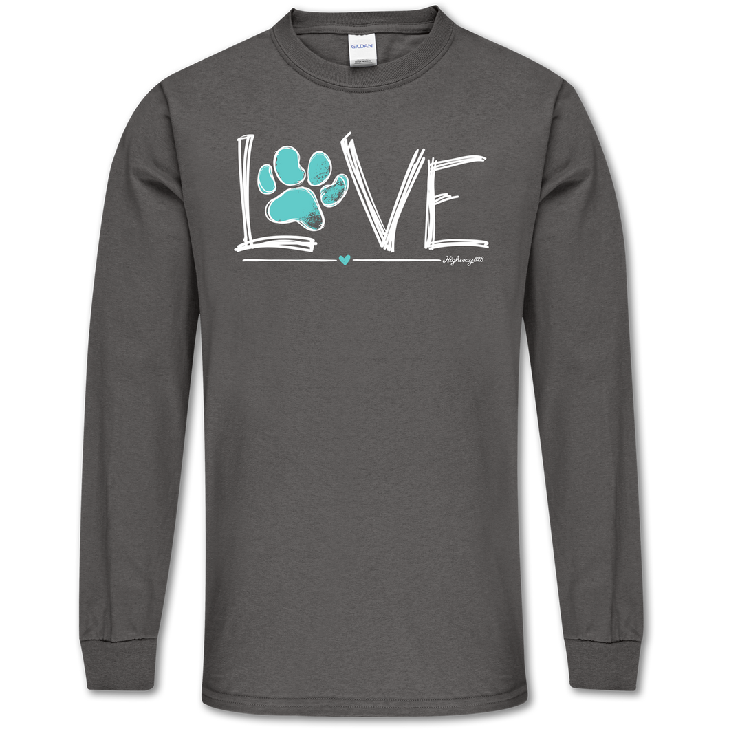 Pawprint Love Long Sleeve T-Shirt - Sassy Dogs Boutique